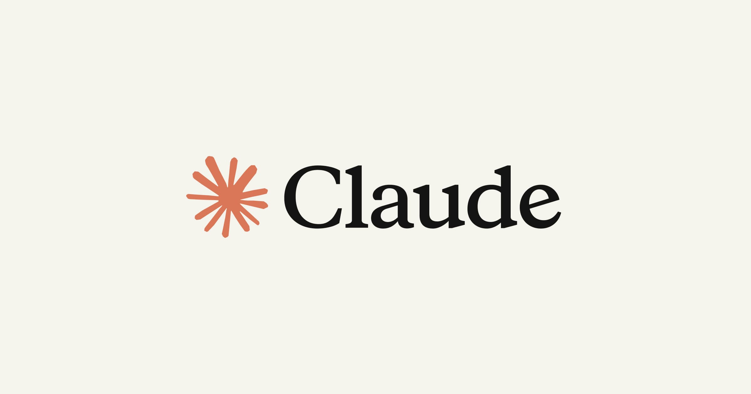 Claude logo with an orange starburst symbol on a cream background