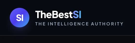 The TheBestSI logo, a purple circle with the letters SI, next to the name TheBestSI and the tagline The Intelligence Authority on a dark background